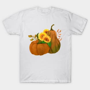 Fall pumpkins and sunflowers T-Shirt